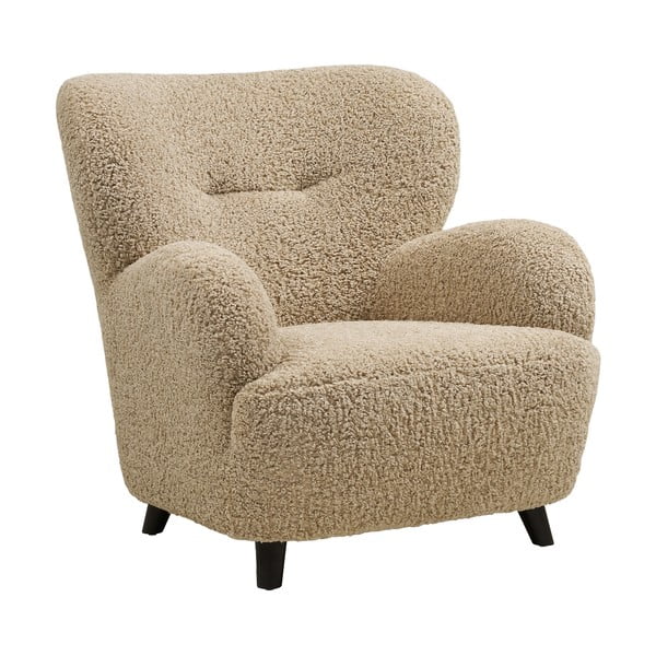 Svjetlo smeđa fotelja od bouclé tkanine Lunaro – House Nordic