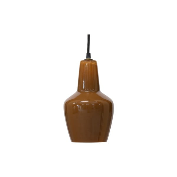Smeđa staklena stropna svjetiljka BePureHome Syrup, ø 22 cm