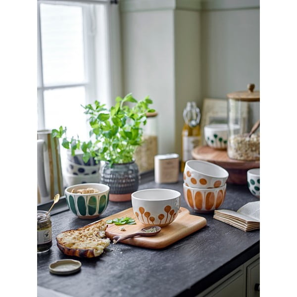 Bijele/plave zdjelice u setu 3 kom od kamenine 500 ml Linora – Bloomingville-image-2