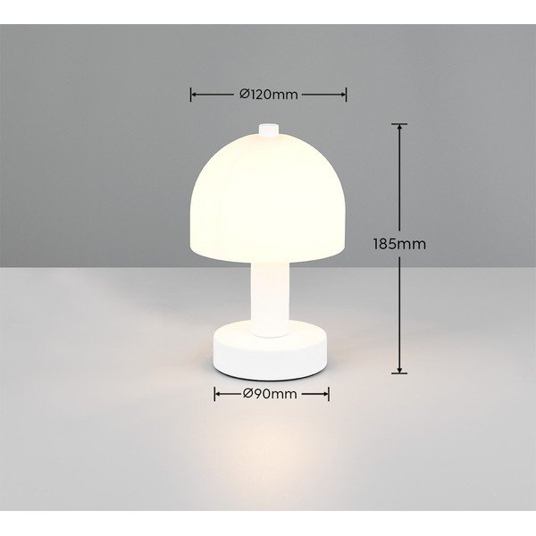 Bijela stolna lampa sa staklenim sjenilom (visina 19 cm) Glenn – Reality-image-4