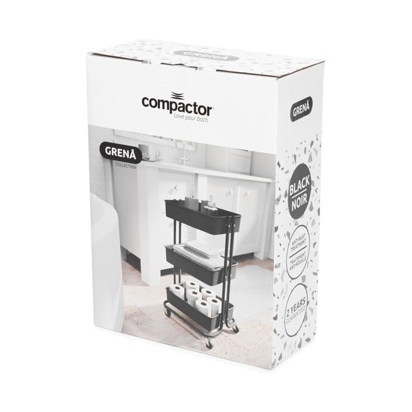 Crni plastični regal na kotačima 43x36 cm Grena – Compactor-image-4