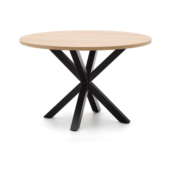 Crni/u prirodnoj boji okrugli blagovaonski stol ø 120 cm Argo – Kave Home-image-2