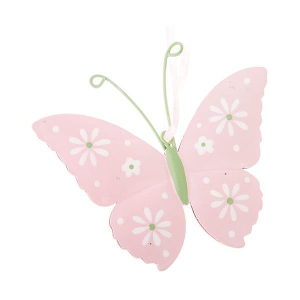Set od 2 roza metalna viseća ukrasa Dakls Butterfly