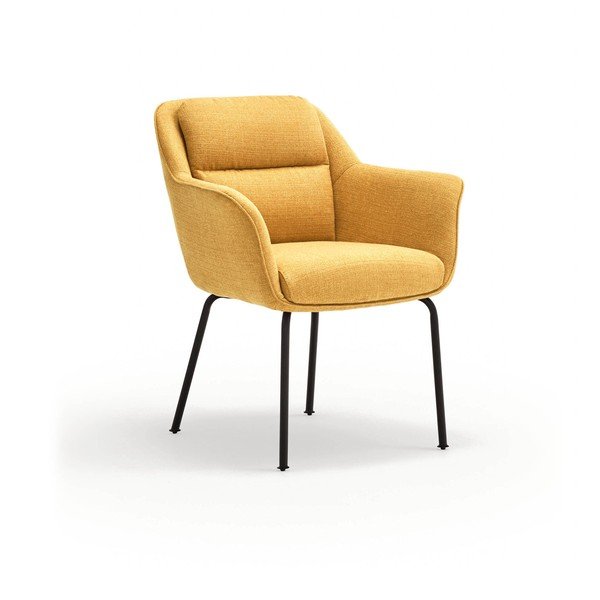 Senf žuta podstavljena blagovaonska stolica s naslonima za ruke Sadira – Teulat