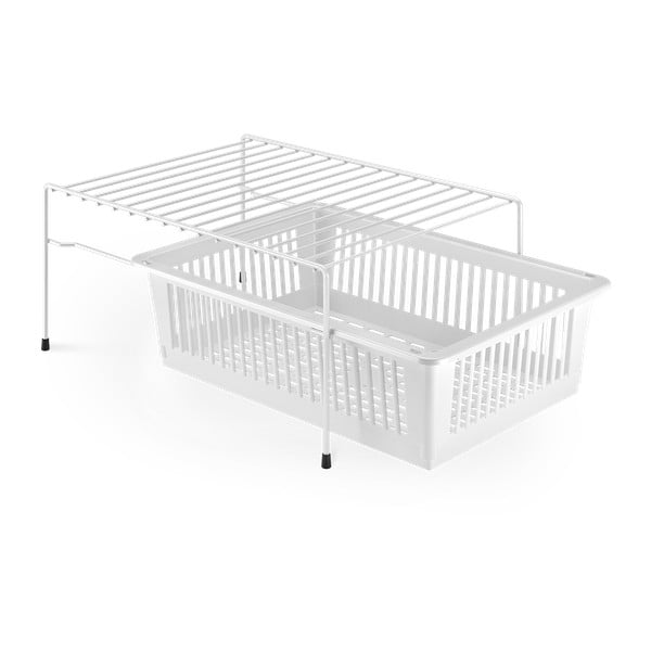 Bijela dodatna polica od nehrđajućeg čelika s prostorom za odlaganje Metaltex Dino-image-1