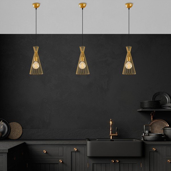 Viseća svjetiljka u zlatnoj boji s metalnim sjenilom ø 20 cm Mezopotamya – Opviq lights-image-2