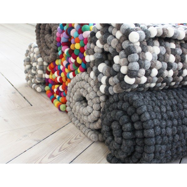Antracit tepih od vunenih pompona Wooldot Ball Rugs, 120 x 180 cm-image-2