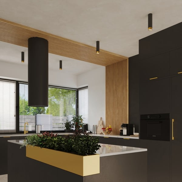 Crna/u zlatnoj boji stropna svjetiljka Crown – Sollux-image-4