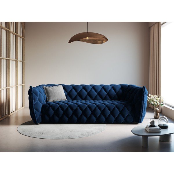Tamno plava baršunasti sofa 228 cm Flandrin – Interieurs 86-image-1