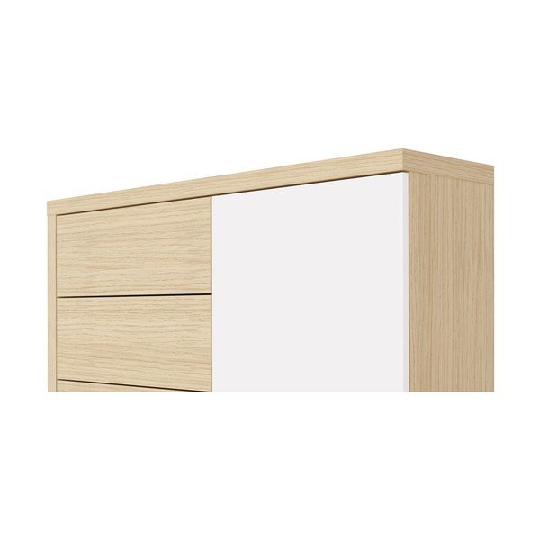 Bijeli niski ormar u dekoru hrasta 113x113 cm Hugo - TemaHome-image-1