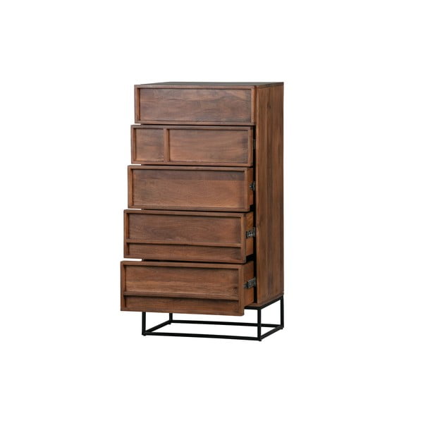 Smeđa mango komoda s 5 ladica WOOOD Forrest-image-3