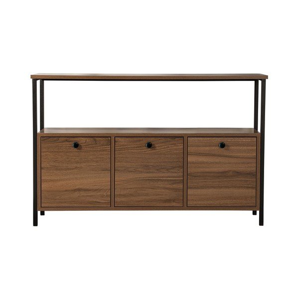 Pomoćni stol u dekoru oraha u tamnoj prirodnoj boji 29,5x120 cm Solace – Kalune Design