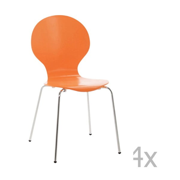 Set od 4 narančaste blagovaonske stolice Actona Marcus