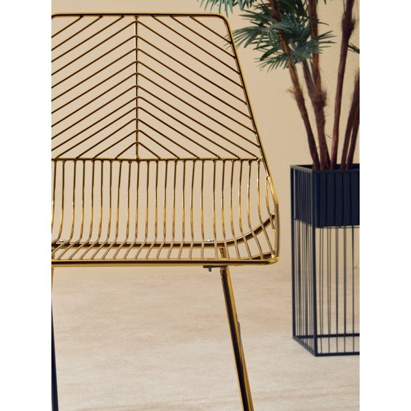 Metalna barska stolica u zlatnoj boji District – Premier Housewares-image-4