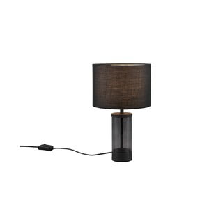 Crna stolna lampa s tekstilnim sjenilom (visina 33,5 cm) Grazia – Trio