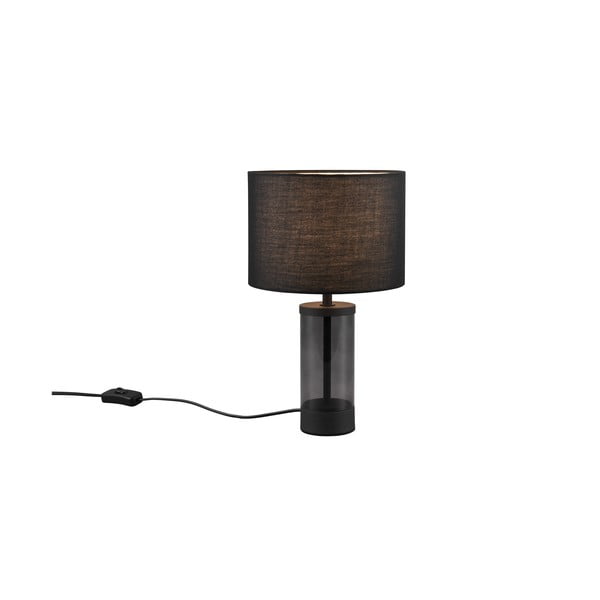Crna stolna lampa s tekstilnim sjenilom (visina 33,5 cm) Grazia – Trio-image-1