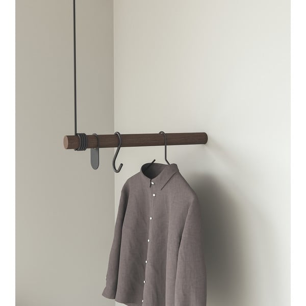 Smeđa zidna vješalica od punog hrasta 50 cm Swing – LIND DNA-image-2