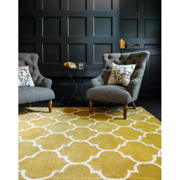 Oker žuti ručno rađen vuneni tepih 160x230 cm Albany – Asiatic Carpets-image-1