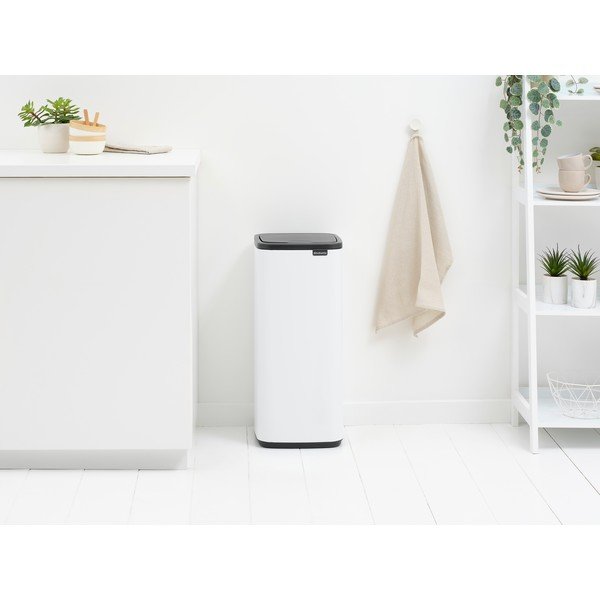 Bijela željezna kanta za smeće na dodir 30 l Bo Touch – Brabantia-image-1