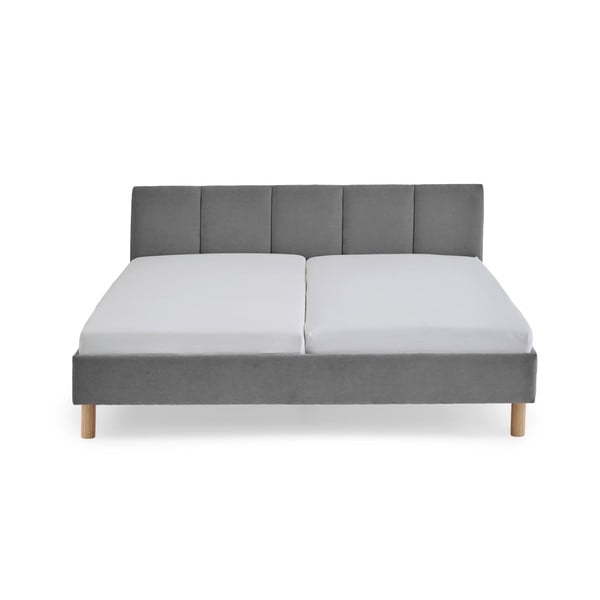 Sivi tapecirani bračni krevet bez podnice 180x200 cm Joker – Meise Möbel-image-3