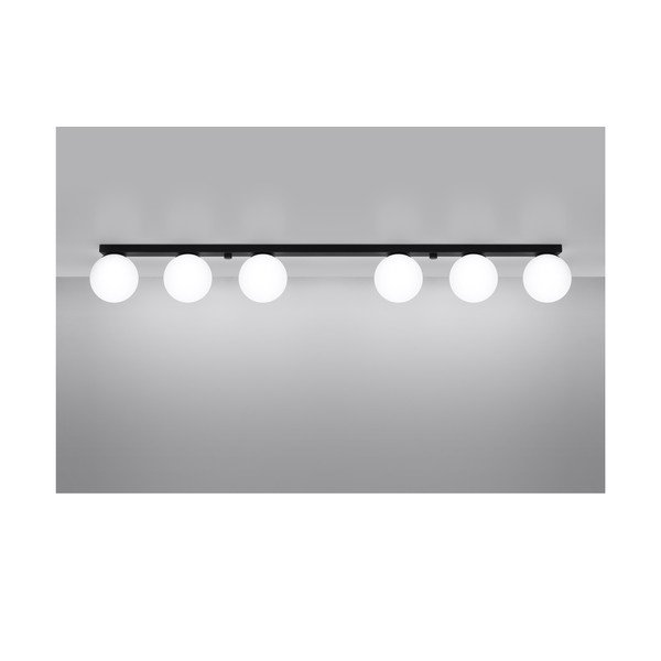 Crna stropna svjetiljka sa staklenim sjenilom ø 12 cm Umerta – Sollux-image-2