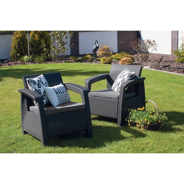 Tamno siva vrtna fotelja Corfu – Keter-image-2