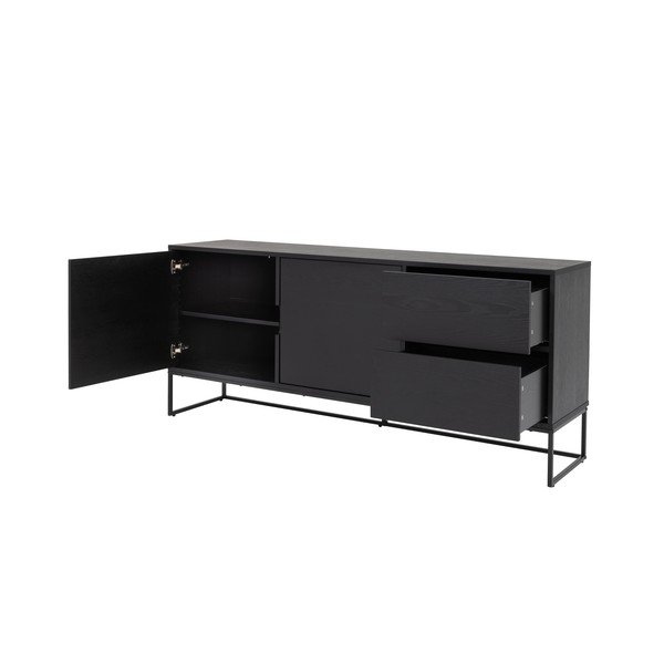 Crna komoda u dekoru jasena 176x76 cm Lipp - Tenzo-image-4