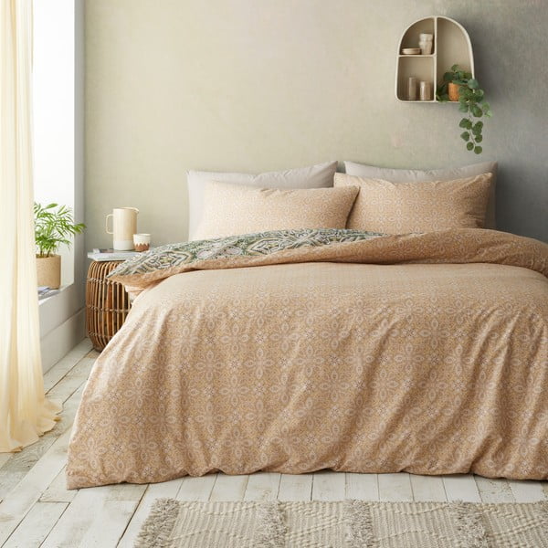 Zelena/bež posteljina za bračni krevet 200x200 cm Alba Geo – Pineapple Elephant-image-2