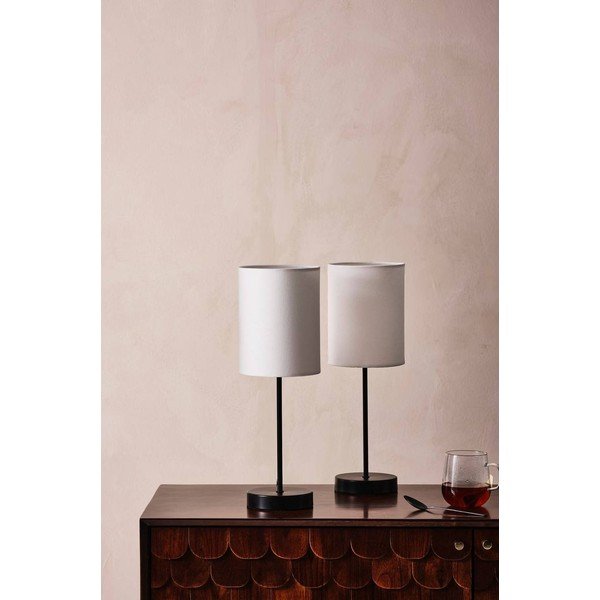 Bijela/crna tekstilna stolna lampa (visina 45 cm) Seth – Jotex-image-2