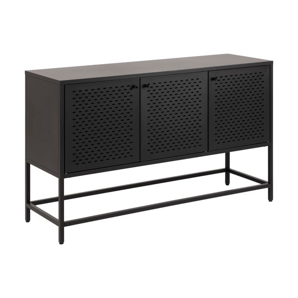 Crna metalna niska komoda 125x75 cm Newcastle – Actona-image-2