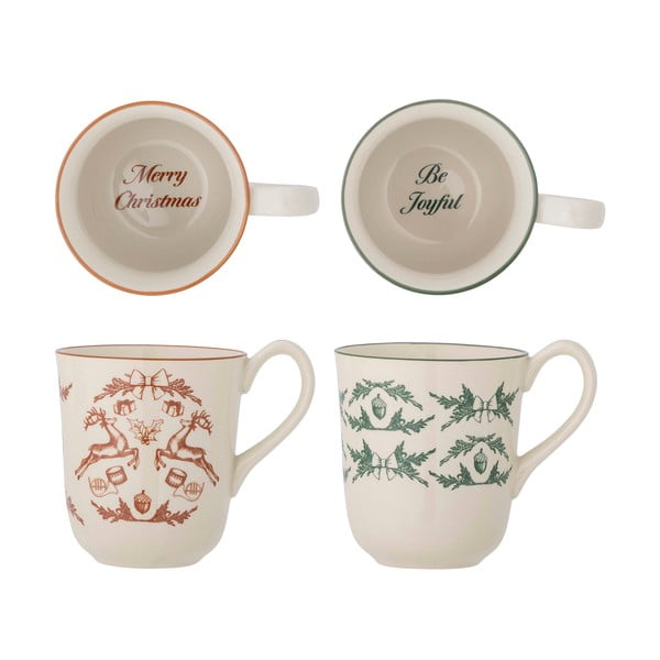 Krem šalice u setu 2 kom s božićnim motivom od kamenine 300 ml Beth – Bloomingville-image-3