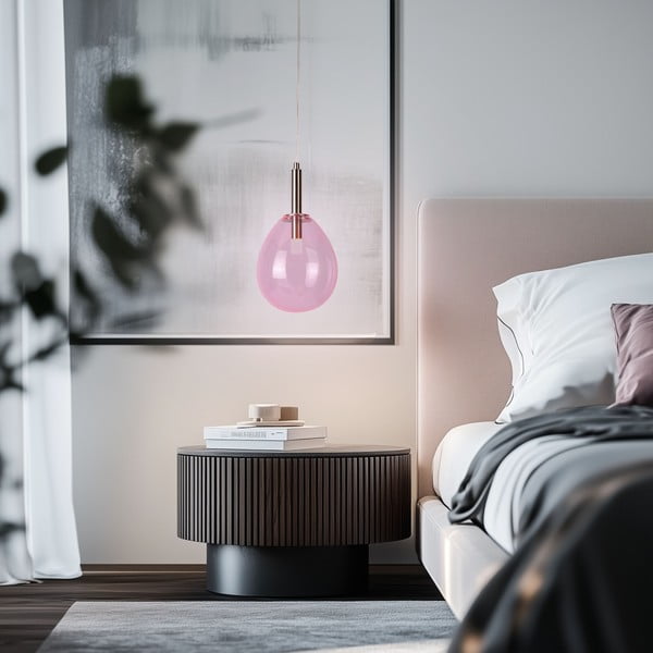 Ljubičasta LED viseća svjetiljka sa staklenim sjenilom Lukka – Candellux Lighting-image-1