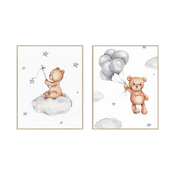 Dječje slike u setu 2 kom 30x40 cm Teddy Bears – knor