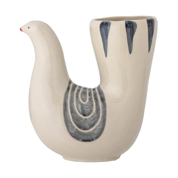 Krem ručno oslikana vaza od kamenine (visina 19 cm) Trudy – Bloomingville