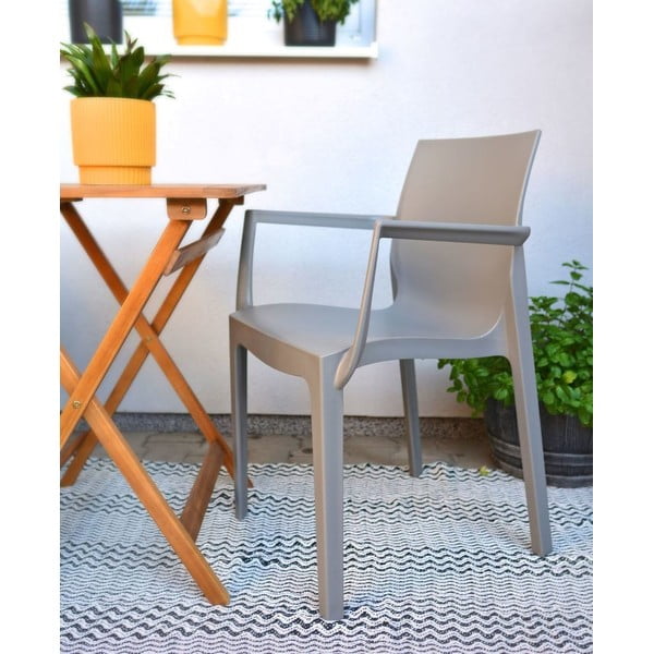 Bež plastična vrtna stolica Emma - Rojaplast-image-1