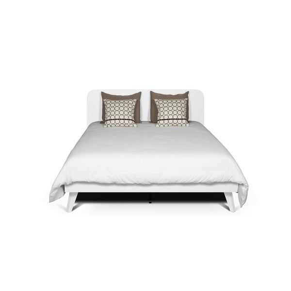 Bijeli bračni krevet s podnicom 180x200 cm Mara - TemaHome