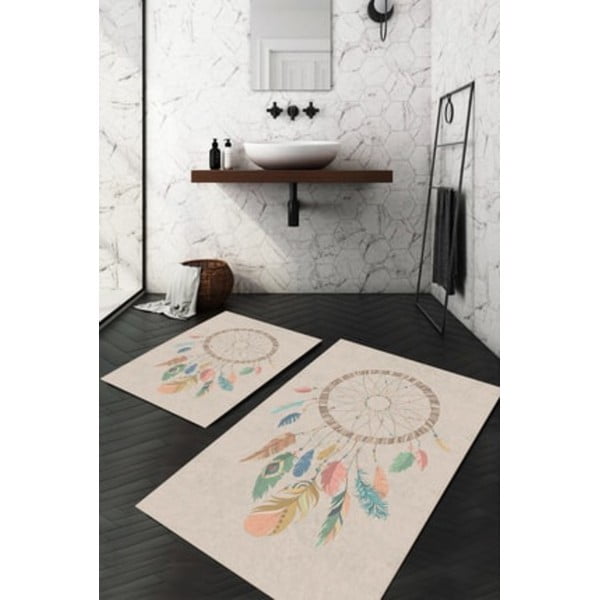 Bež kupaonske prostirke u setu 2 kom 60x100 cm – Mila Home-image-1