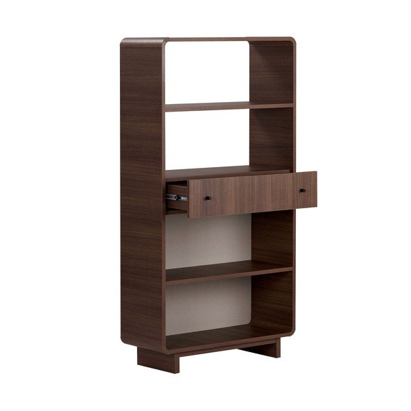 Biblioteka u dekoru oraha u tamnoj prirodnoj boji 78x153x34 cm Senza – Nordure-image-3