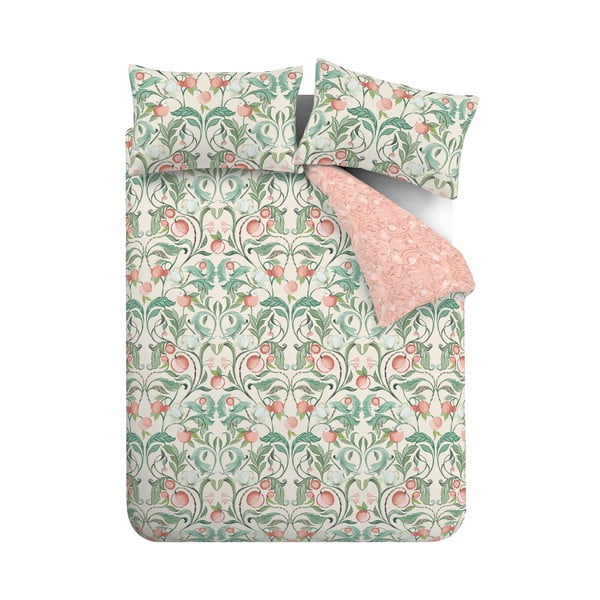 Zeleno-roza posteljina za bračni krevet 200x200 cm Clarence Floral - Catherine Lansfield