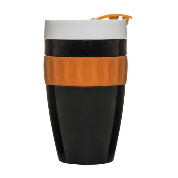 Crno-narančasta termo šalica Sagaform To Go Mug, 400 ml