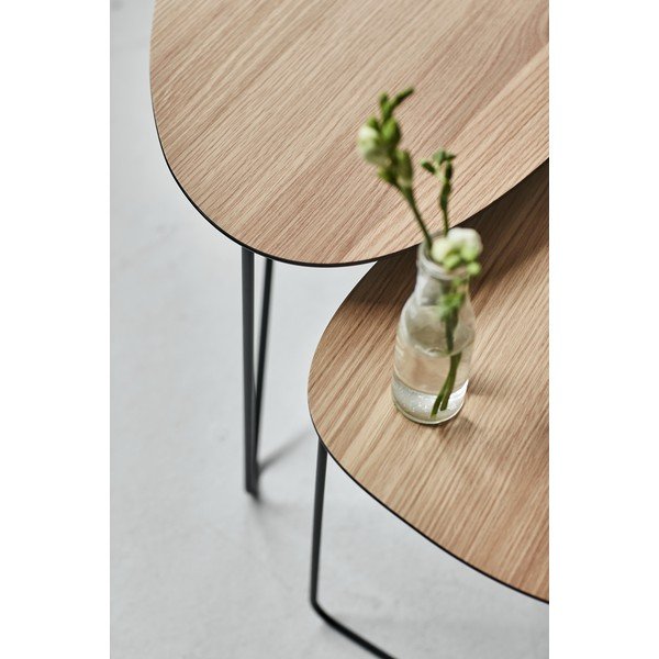Metalni stolić za kavu u prirodnoj boji 37x44 cm Curve M Wood – LIND DNA-image-3