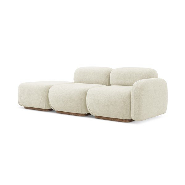 Krem ležaljka od bouclé tkanine (s lijevim kutom) Ailani – Makamii-image-2