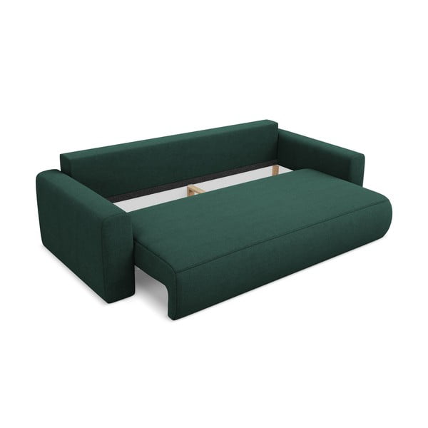 Zelena sklopiva/s prostorom za odlaganje sofa 238 cm Kapua – Makamii-image-3