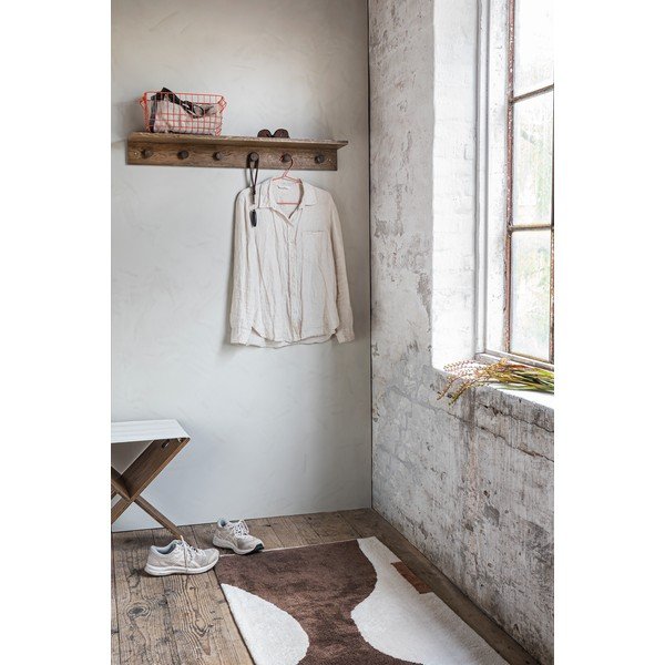 Smeđa zidna vješalica od punog hrasta s policom 90 cm Showcase – Mette Ditmer Denmark-image-1