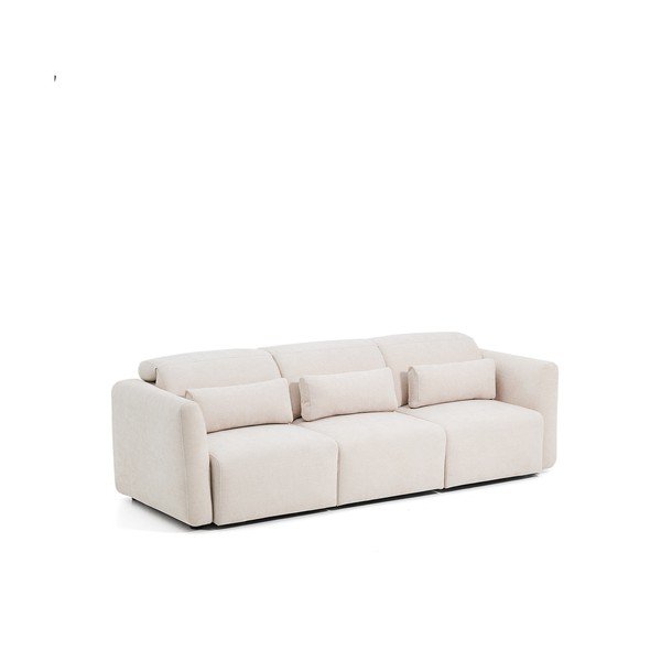 Bež podesiva/sklopiva sofa od šenila s ležaljkom 255 cm Lares – Kave Home-image-3