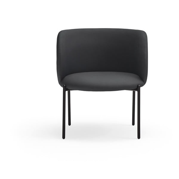 Crna fotelja od imitacije kože Mogi - Teulat-image-2