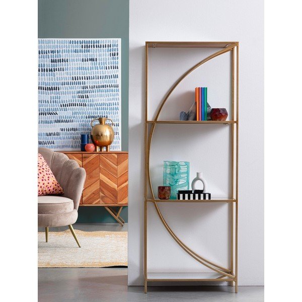 Željezna biblioteka u zlatnoj boji 56x151,5x25 cm Elenor – Bizzotto-image-1