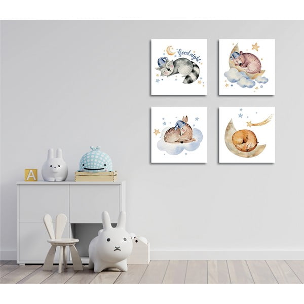 Slike u setu od 4 komada 30x30 cm Good Night - Wallity-image-1