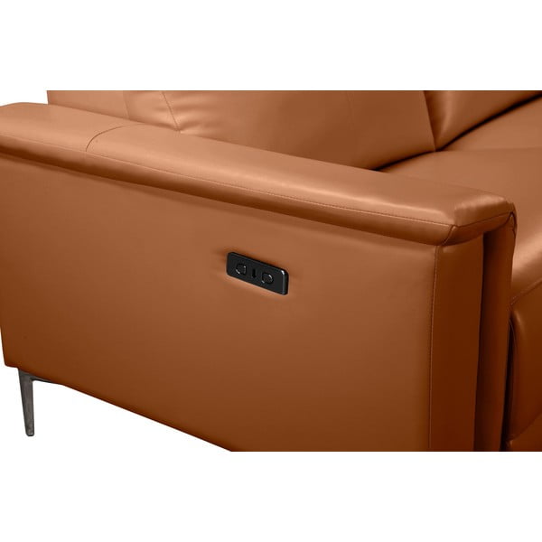 Smeđa kutna garnitura od imitacije kože (s desnim kutom) Lund – Støraa-image-4