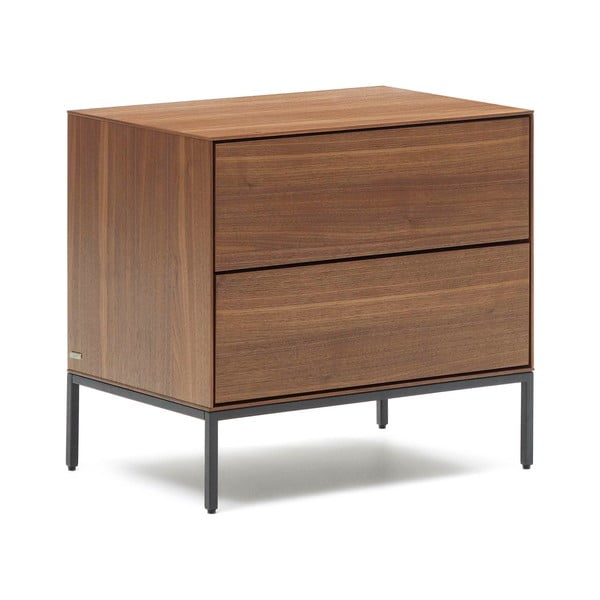 Noćni ormarić u dekoru oraha u prirodnoj boji Vedrana – Kave Home-image-2